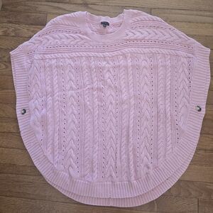 Talbots Pink Cable Knit Women's Poncho - size M/L EUC